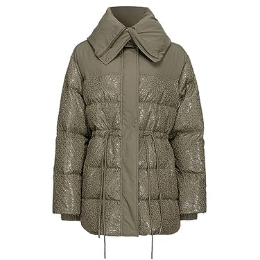 Pinko Damen Bestätigung von Caban, Leinwanddruck Daunenjacke, V45_Verde CIPRESSO, 44 im Sale